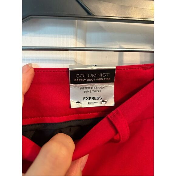 Express red dress pants columnist barley mid rise boot pants size 6R NWT - Picture 2 of 5